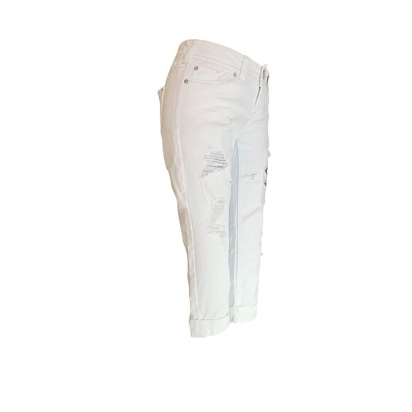 No Boundaries Capris 1 White Distressed Low Rise Denim Junior (W26L19) - Picture 2 of 16